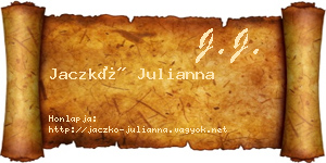Jaczkó Julianna névjegykártya